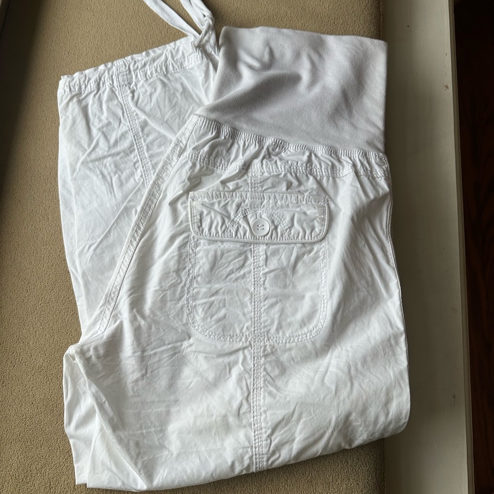 Calvin Klein White Performance Drawstring Capri Pants